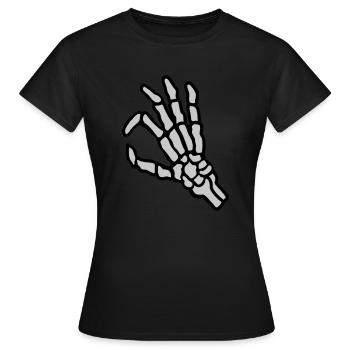 Skelett Loch reingucken Geste - Frauen T-Shirt - Schwarz - Vorne - AI Model Female 172 dark (172cm)