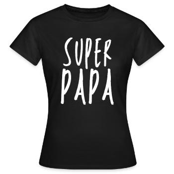 Super-Papa - Frauen T-Shirt - Schwarz - Vorne - AI Model Female 172 dark (172cm)
