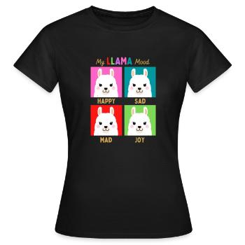 Mon humeur de lama - T-shirt Femme - noir - Devant - AI Model Female 172 dark (172cm)