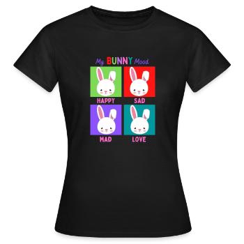Mon humeur de lapin - T-shirt Femme - noir - Devant - AI Model Female 172 dark (172cm)