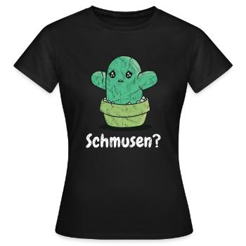 Kaktus zum Schmusen- Lustiger süßer Kaktus - Frauen T-Shirt - Schwarz - Vorne - AI Model Female 172 dark (172cm)
