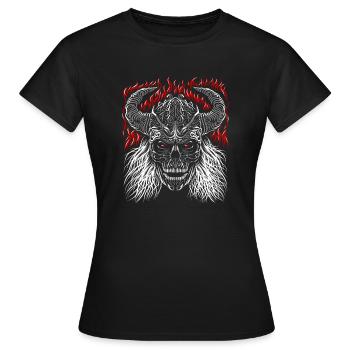 Crâne viking tribal - T-shirt Femme - noir - Devant - AI Model Female 172 dark (172cm)