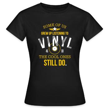 Cool People Listen to Vinyl - Frauen T-Shirt - Schwarz - Vorne - AI Model Female 172 dark (172cm)