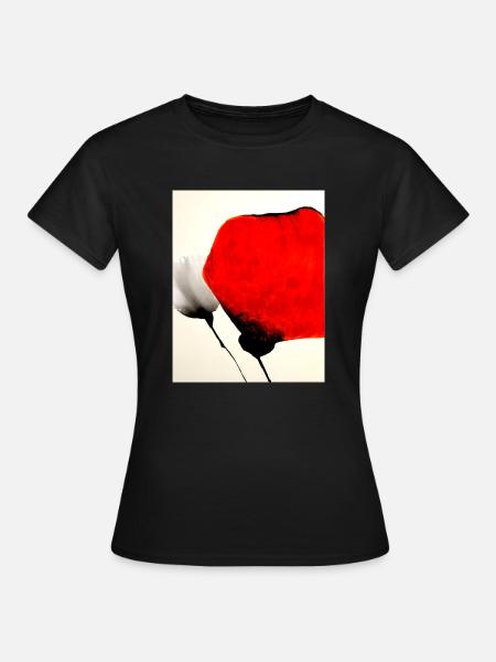 Mohn - Frauen T-Shirt - Schwarz
