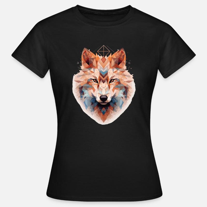 Geometric wolf's head - Women's T-Shirt - black