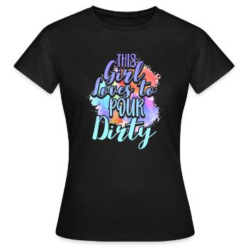 Cette fille aime verser sale - T-shirt Femme - noir - Devant - AI Model Female 172 dark (172cm)