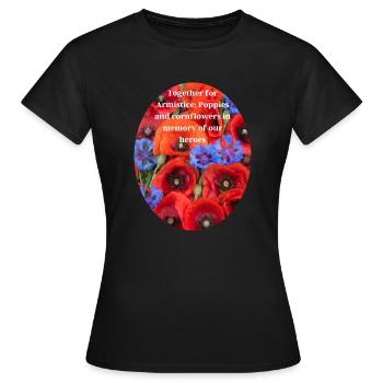 Veteranen und Mohntag - Frauen T-Shirt - Schwarz - Vorne - AI Model Female 172 dark (172cm)