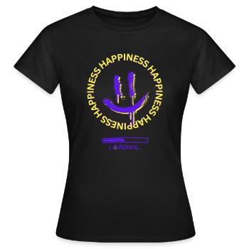 Happiness Loading - Frauen T-Shirt - Schwarz - Vorne - AI Model Female 172 dark (172cm)