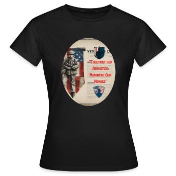 Vétérans, anciens combattant, armistice. - T-shirt Femme - noir - Devant - AI Model Female 172 dark (172cm)