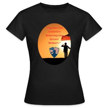 Vétérans, anciens combattant, armistice. - T-shirt Femme - noir - Devant - AI Model Female 172 dark (172cm)