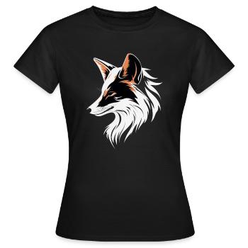 Fuchsprofil in Kontrast - Frauen T-Shirt - Schwarz - Vorne - AI Model Female 172 dark (172cm)