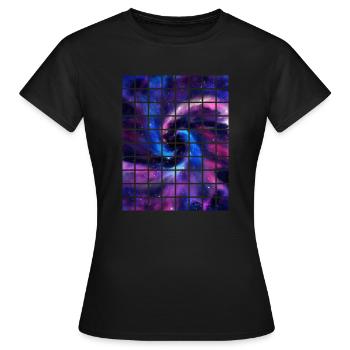 Galaktisches Gitter Reise T-Shirt - Frauen T-Shirt - Schwarz - Vorne - AI Model Female 172 dark (172cm)