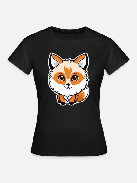 Flauschiger Fuchs - Frauen T-Shirt - Schwarz