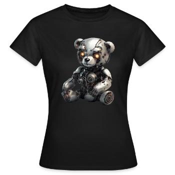 Cyborg Teddy Bear - Women's T-Shirt - black - Front - AI Model Female 172 dark (172cm)