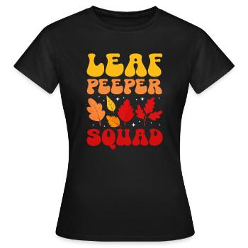 Leaf Peeper Squad Fall Season Leaf Collecting - Frauen T-Shirt - Schwarz - Vorne - AI Model Female 172 dark (172cm)