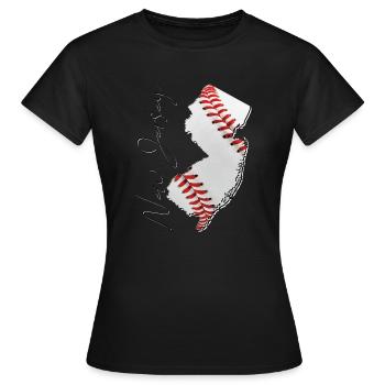 New Jersey (États-Unis) | Vrai baseball | Carte Sct - T-shirt Femme - noir - Devant - AI Model Female 172 dark (172cm)