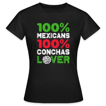 mexicans 100 per cent conchas lover Design - Women's T-Shirt - black - Front - AI Model Female 172 dark (172cm)