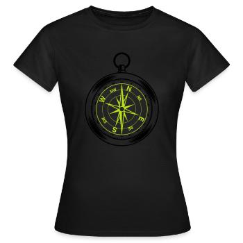 compass - Women's T-Shirt - black - Front - AI Model Female 172 dark (172cm)