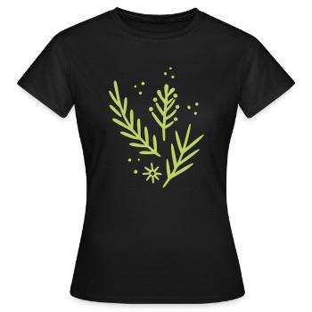 Motif de brindilles - T-shirt Femme - noir - Devant - AI Model Female 172 dark (172cm)