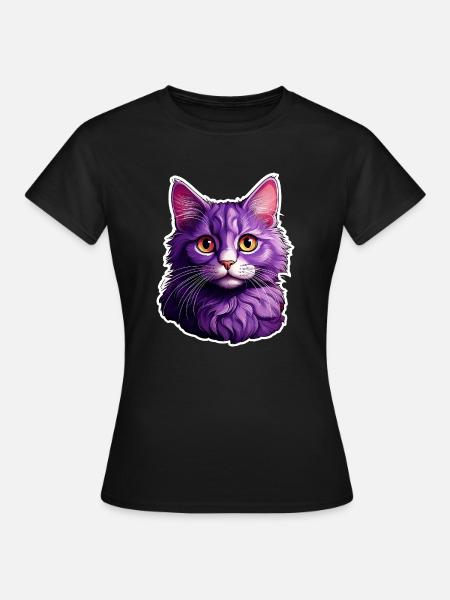 Katze modernes Design - Frauen T-Shirt - Schwarz