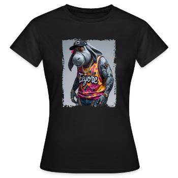 hip hop Bourriquet rappeur - T-shirt Femme - noir - Devant - AI Model Female 172 dark (172cm)