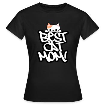 Best Cat mom - Women's T-Shirt - black - Front - AI Model Female 172 dark (172cm)