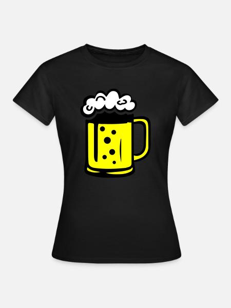 Bier Comic - Frauen T-Shirt - Schwarz