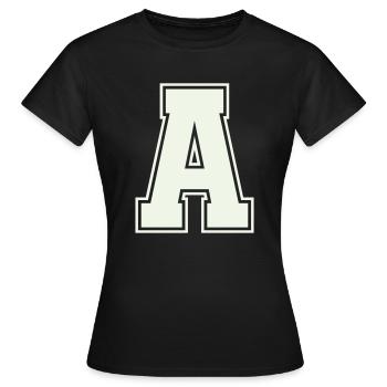 A Letter - Women's T-Shirt - black - Front - AI Model Female 172 dark (172cm)