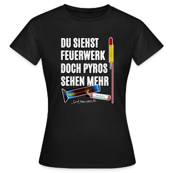 Pyro Nostalgie - Frauen T-Shirt - Schwarz - Vorne - AI Model Female 172 dark (172cm)
