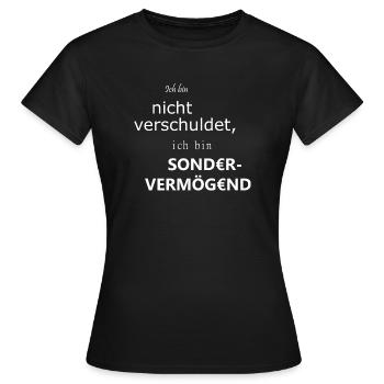 Ich bin sondervermögend - Frauen T-Shirt - Schwarz - Vorne - AI Model Female 172 dark (172cm)