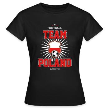 Pologne - T-shirt Femme - noir - Devant - AI Model Female 172 dark (172cm)
