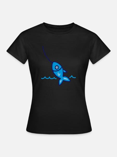 Angeln - Fisch 3 - Frauen T-Shirt - Schwarz