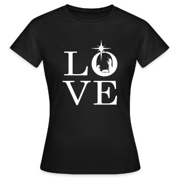 xmas-love christmas gift flu game jesus - Women's T-Shirt - black - Front - AI Model Female 172 dark (172cm)