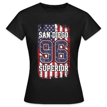 San Diego - Women's T-Shirt - black - Front - AI Model Female 172 dark (172cm)