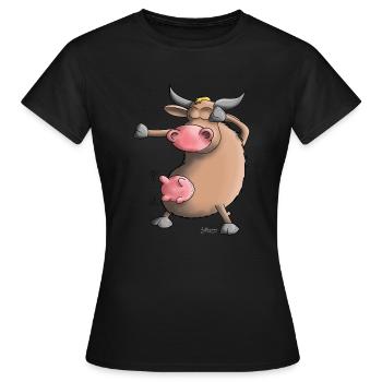 Funny Dab Dance - Kuh - tanzen - Frauen T-Shirt - Schwarz - Vorne - AI Model Female 172 dark (172cm)