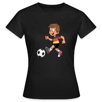 Footballeur Équipe nationale Allemagne - T-shirt Femme - noir - Devant - AI Model Female 172 dark (172cm)