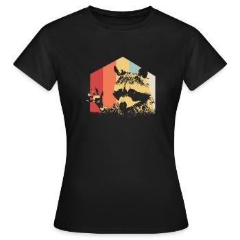 Raton laveur Vintage - T-shirt Femme - noir - Devant - AI Model Female 172 dark (172cm)
