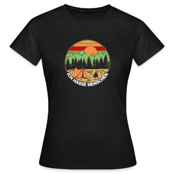 Ich hasse Menschen - Frauen T-Shirt - Schwarz - Vorne - AI Model Female 172 dark (172cm)