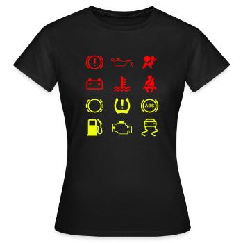 Car indicator lights abstract motif - Women's T-Shirt - black - Front - AI Model Female 172 dark (172cm)