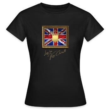 Britischer König Krönung Charles England Flagge - Frauen T-Shirt - Schwarz - Vorne - AI Model Female 172 dark (172cm)