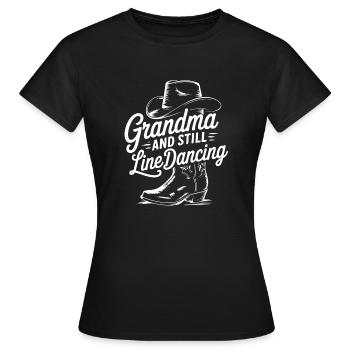 Coole Line Dance Oma. Oma hat Freude am Tanzen - Frauen T-Shirt - Schwarz - Vorne - AI Model Female 172 dark (172cm)