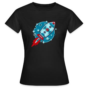 Rétro-fusée Planète Spatial Raumfahrt Sci-fi - T-shirt Femme - noir - Devant - AI Model Female 172 dark (172cm)