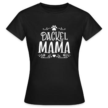 Typographie Dachshund Mama pour teckel à poil court, poil dur - T-shirt Femme - noir - Devant - AI Model Female 172 dark (172cm)