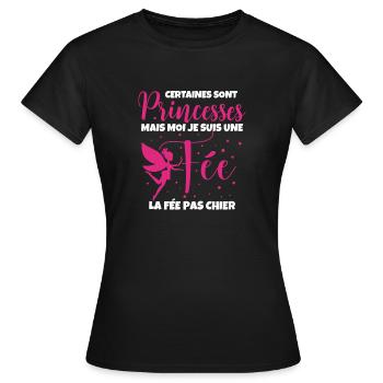 Certaines Sont Princesses Mais Moi Je Suis Une - T-shirt Femme - noir - Devant - AI Model Female 172 dark (172cm)