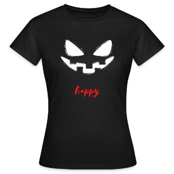 happy - Frauen T-Shirt - Schwarz - Vorne - AI Model Female 172 dark (172cm)