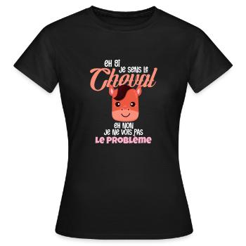 Ce Drôle De Equitation Est Un Cadeau Fille Cheval - T-shirt Femme - noir - Devant - AI Model Female 172 dark (172cm)