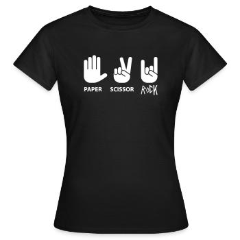 Paper scissor rock - Women's T-Shirt - black - Front - AI Model Female 172 dark (172cm)