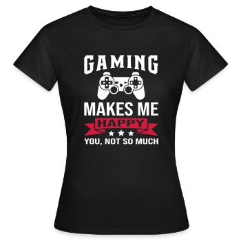 Le jeu me rend heureux - T-shirt Femme - noir - Devant - AI Model Female 172 dark (172cm)