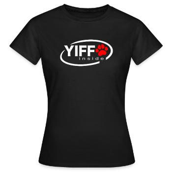 Yiff inside - T-shirt Femme - noir - Devant - AI Model Female 172 dark (172cm)