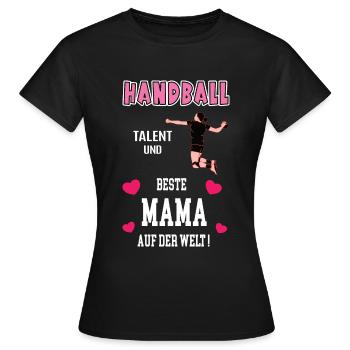 Handballer Mama Handball Bester Mutter Geburtstag - Frauen T-Shirt - Schwarz - Vorne - AI Model Female 172 dark (172cm)